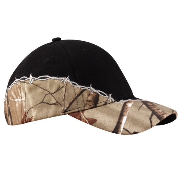Licensed Camo with Barbed Wire Embroidery Cap