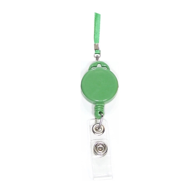 Round retractable badge holder with lanyard - Round retractable badge holder with lanyard - Image 4 of 4