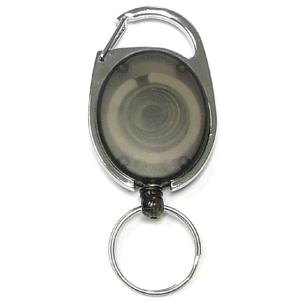 Oval Shape Retractable Key Holder with Carabiner Clip - Oval Shape Retractable Key Holder with Carabiner Clip - Image 5 of 5