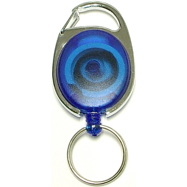 Oval Shape Retractable Key Holder with Carabiner Clip - Oval Shape Retractable Key Holder with Carabiner Clip - Image 4 of 5