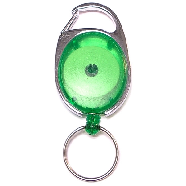 Oval Shape Retractable Key Holder with Carabiner Clip - Oval Shape Retractable Key Holder with Carabiner Clip - Image 3 of 5
