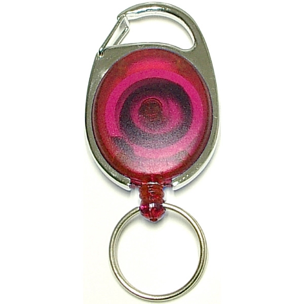 Oval Shape Retractable Key Holder with Carabiner Clip - Oval Shape Retractable Key Holder with Carabiner Clip - Image 1 of 5
