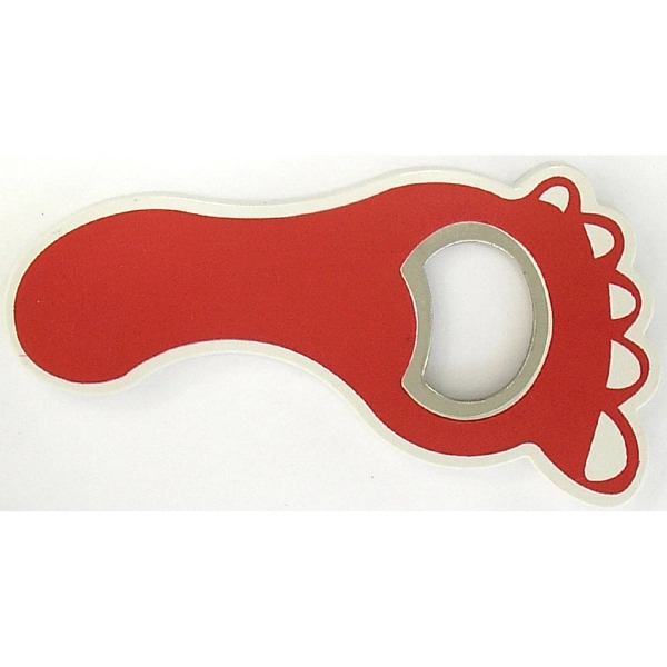 Jumbo size foot shape magnetic bottle opener