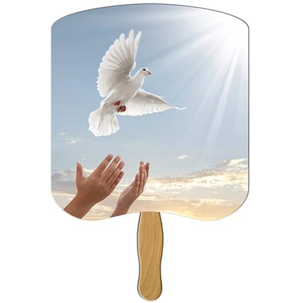 Dove Hand Fan Stock Graphic - Dove Hand Fan Stock Graphic - Image 0 of 1