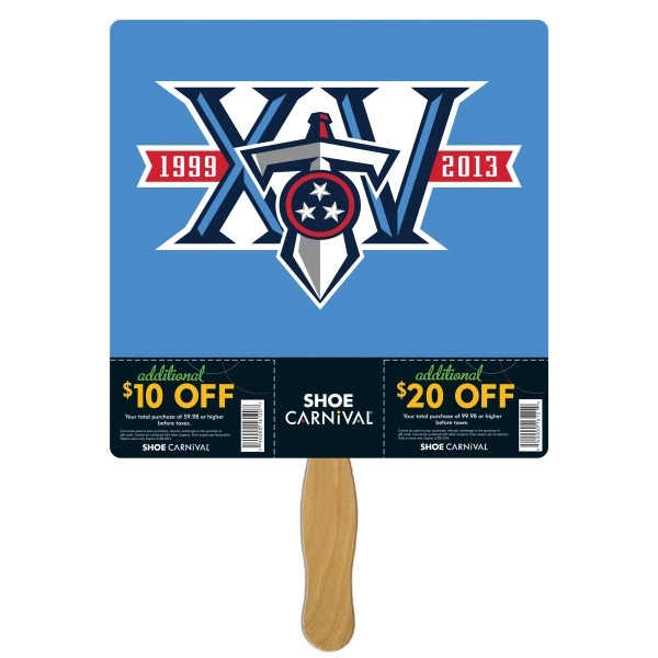 Square with perfs Coupon Hand Fan - Square with perfs Coupon Hand Fan - Image 0 of 1