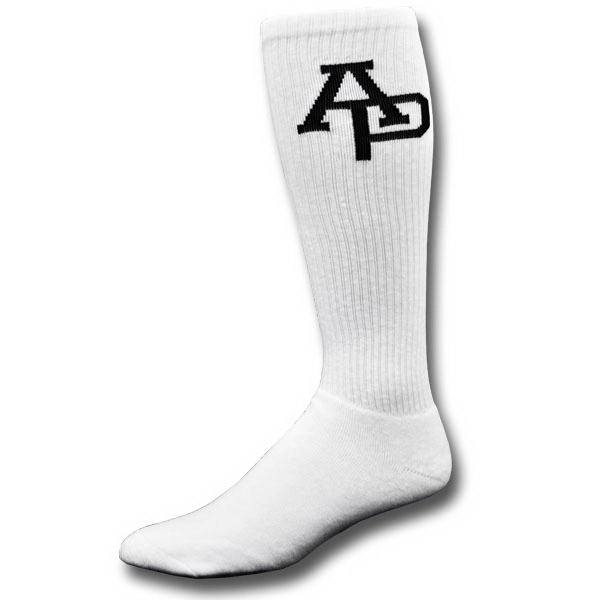 Made in the USA Full Cushion Knee Hi Socks with Knit-In Logo - Made in the USA Full Cushion Knee Hi Socks with Knit-In Logo - Image 0 of 1