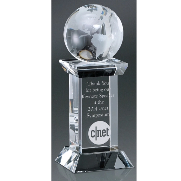 Optic Crystal Globe Tower Award