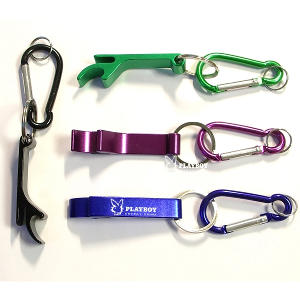 Deluxe can and bottle opener key chain and carabiner - Deluxe can and bottle opener key chain and carabiner - Image 0 of 4