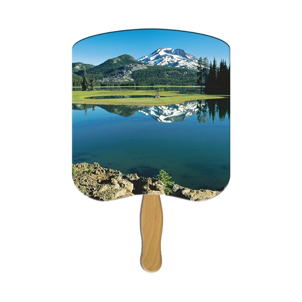 Mountain scene Hand Fan Stock Graphic - Mountain scene Hand Fan Stock Graphic - Image 0 of 1
