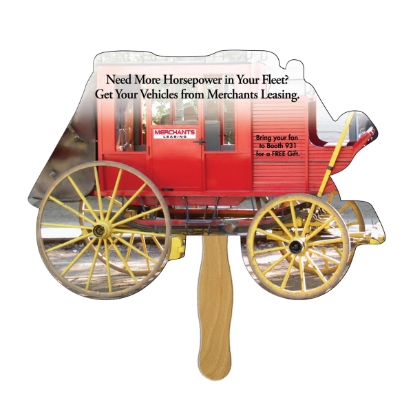 Stage Coach Hand Fan Full Color
