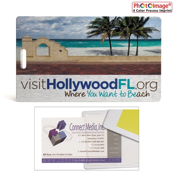 Brushed Aluminum Slip-In Pocket Luggage Tag - Brushed Aluminum Slip-In Pocket Luggage Tag - Image 1 of 1