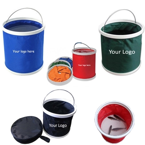 Folding Water Bucket With Zipper Bag (9L)
