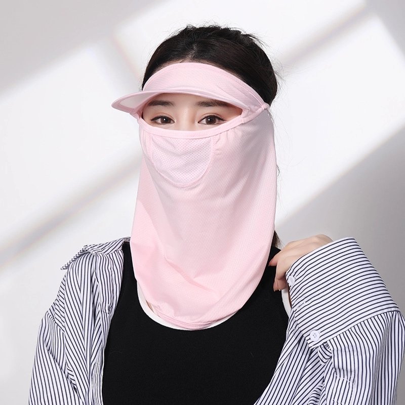 Ice Silk Sunscreen Face Cover Mask Sun Hood for Women 5