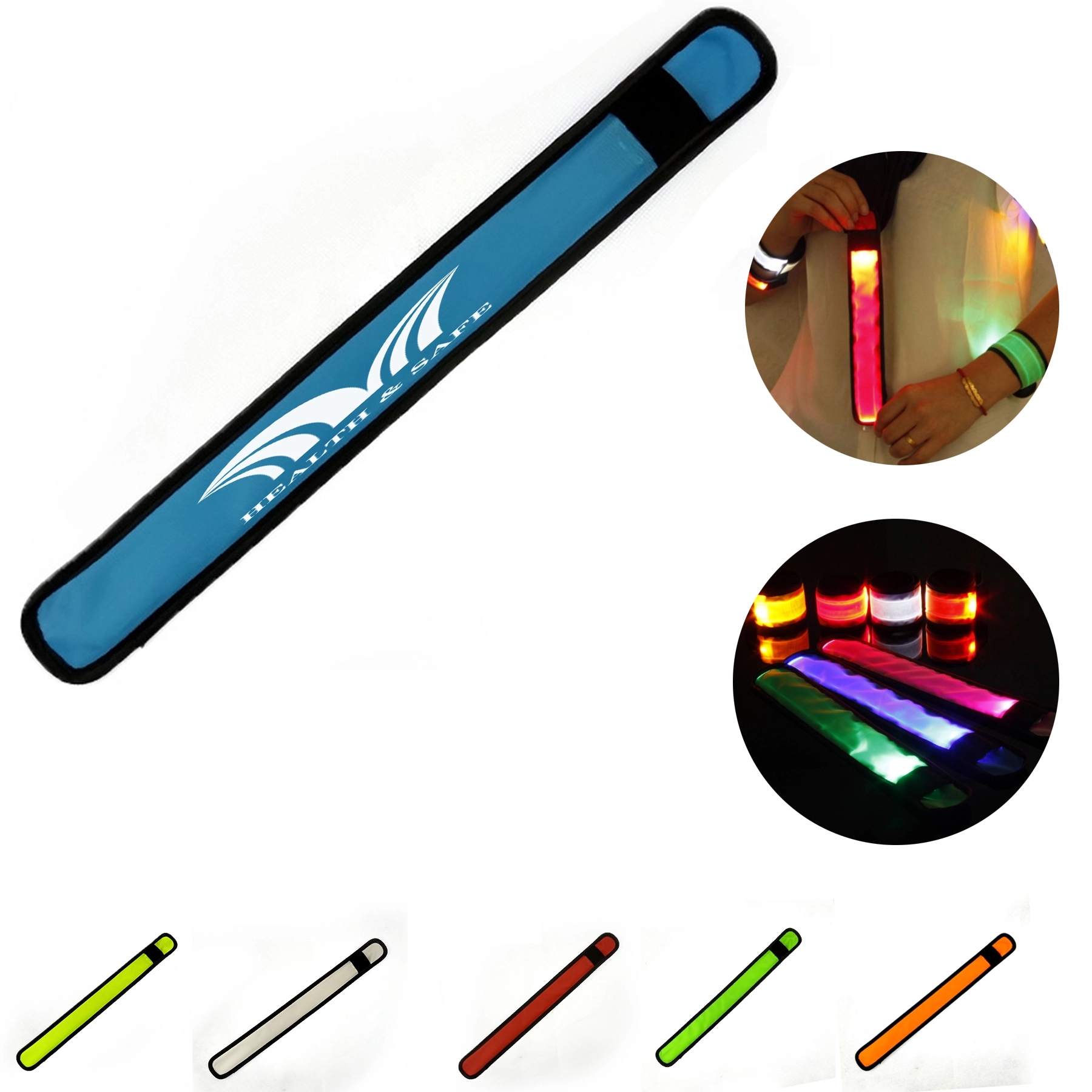 Polyester Led Glow Bracelets Light Up Armbands 2