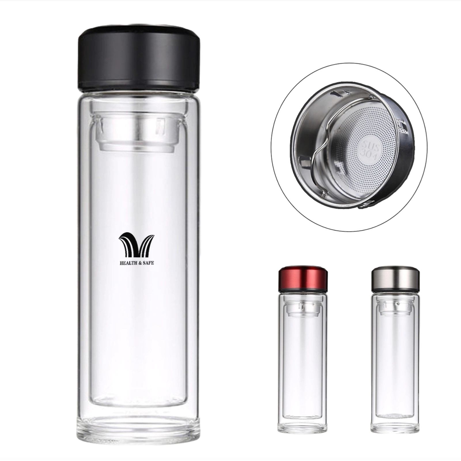 11oz Double Wall Glass Cup w/ Filter 2