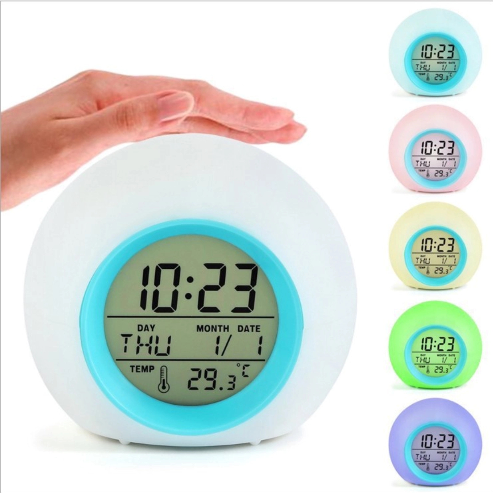 Kids 7-Color Changing Alarm Clock w/ Natural Sounds 1