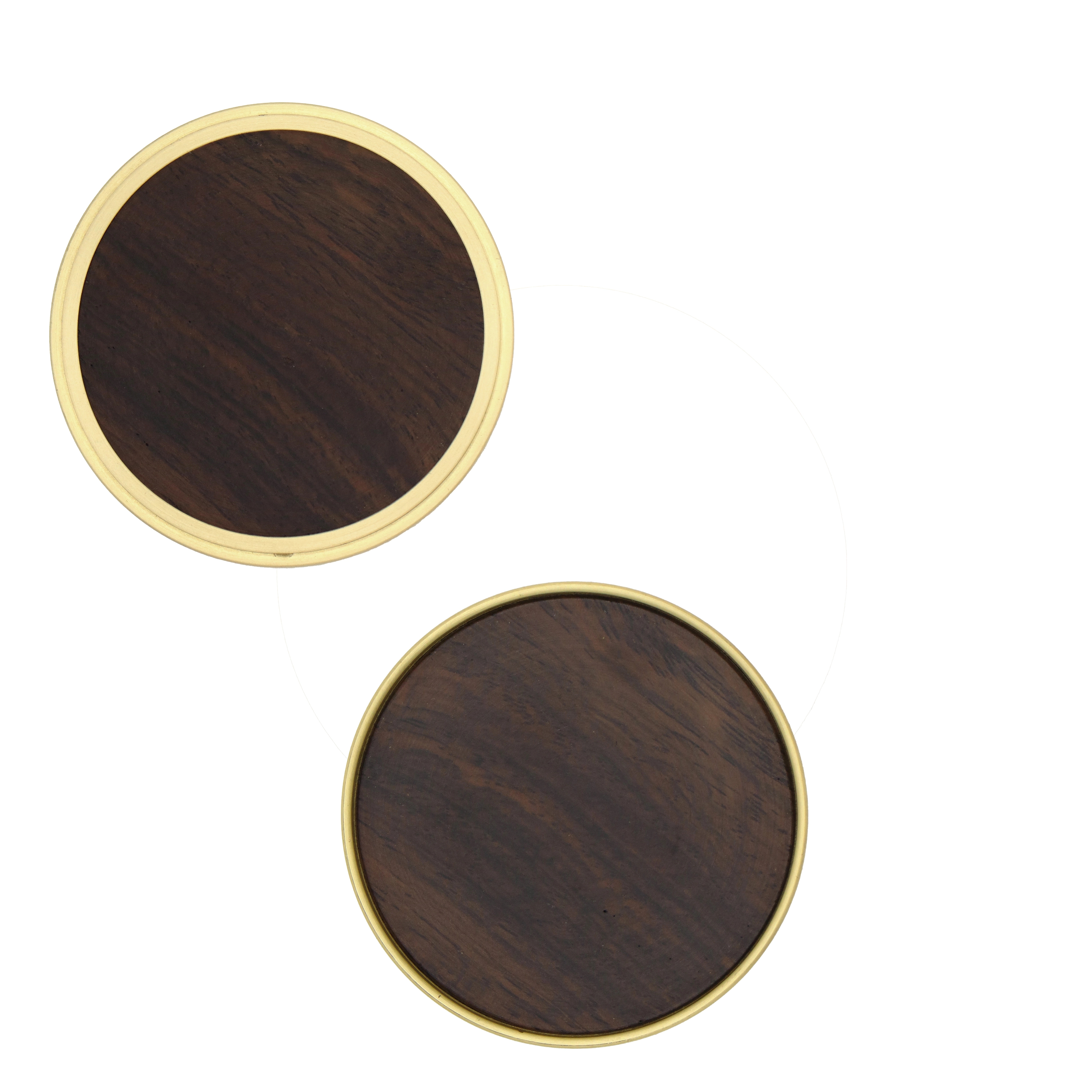 Brass Rimmed Wood Coaster	