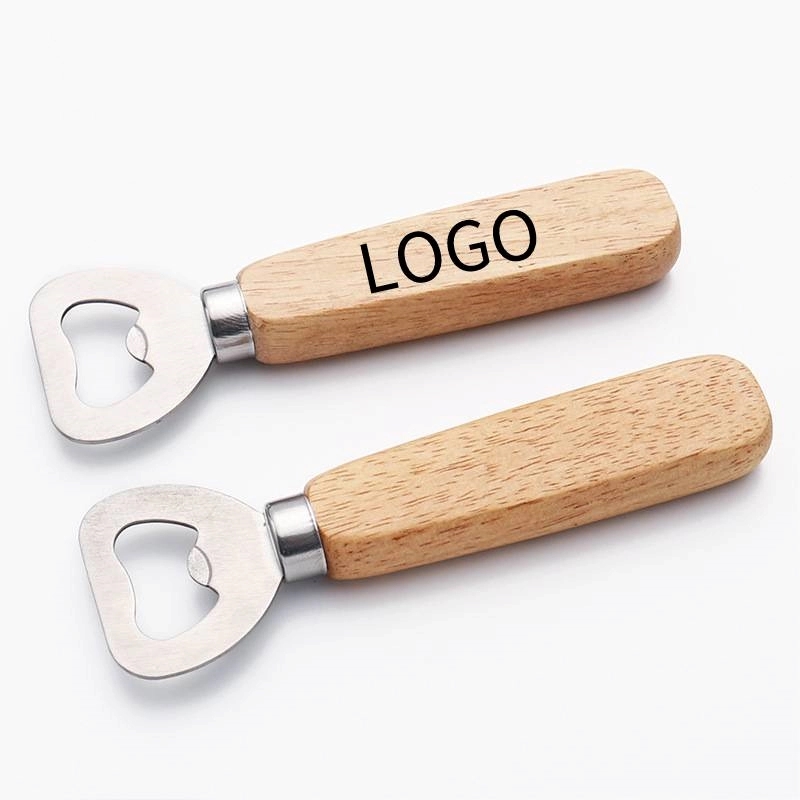 Stainless Steel Bottle Opener w/Wooden Handle	