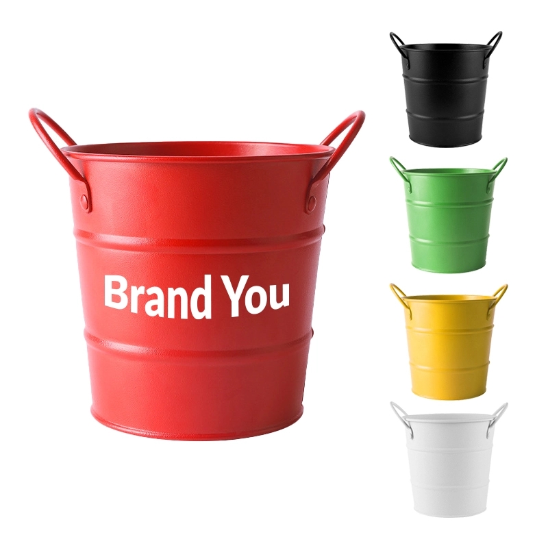 20 oz Mini Colored Metal Buckets with Handle	