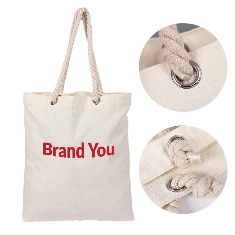 Canvas Tote Beach Bag with Rope Handle	