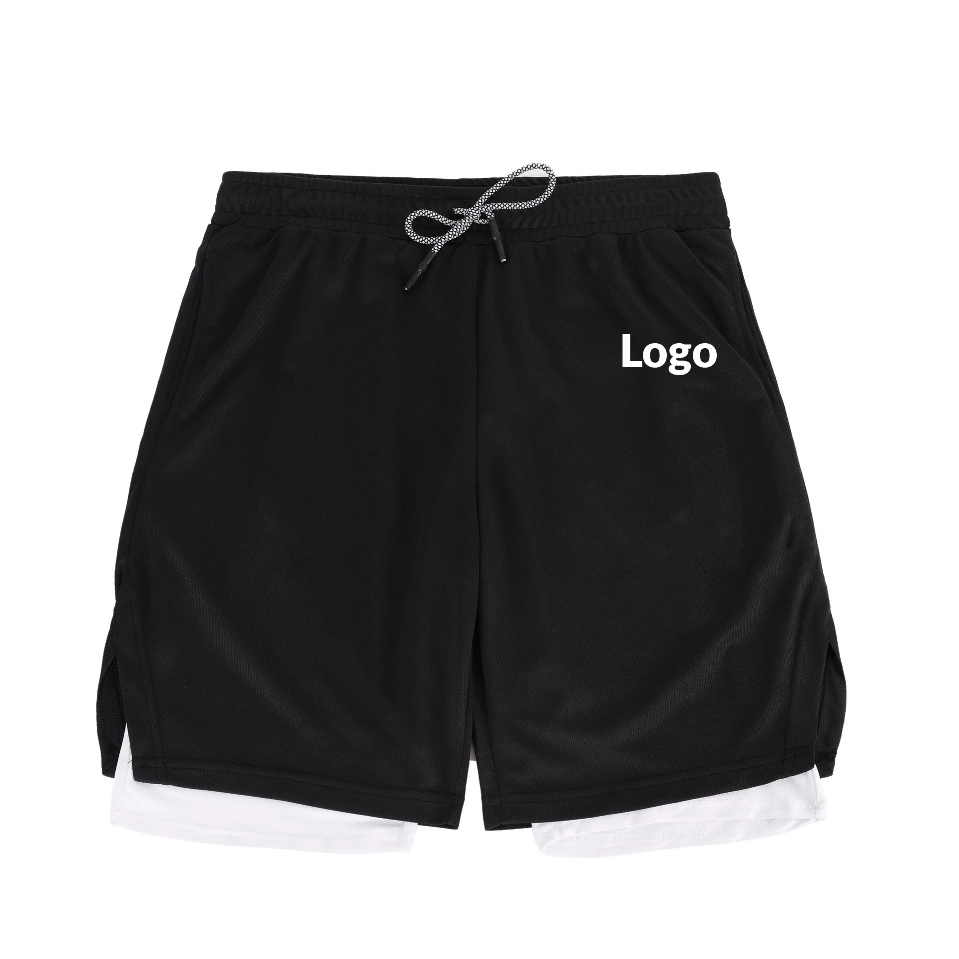 Men's 2 in 1 Running Shorts with Pockets	