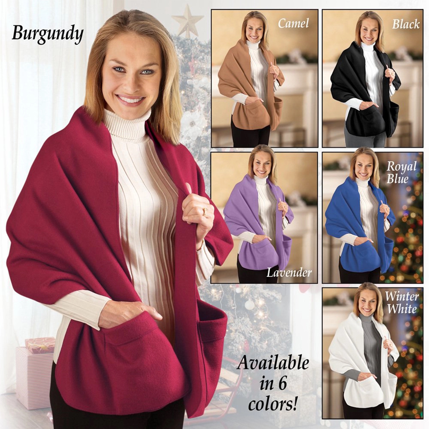 Pashmina Wrap Shawl Scarf With Pockets 4