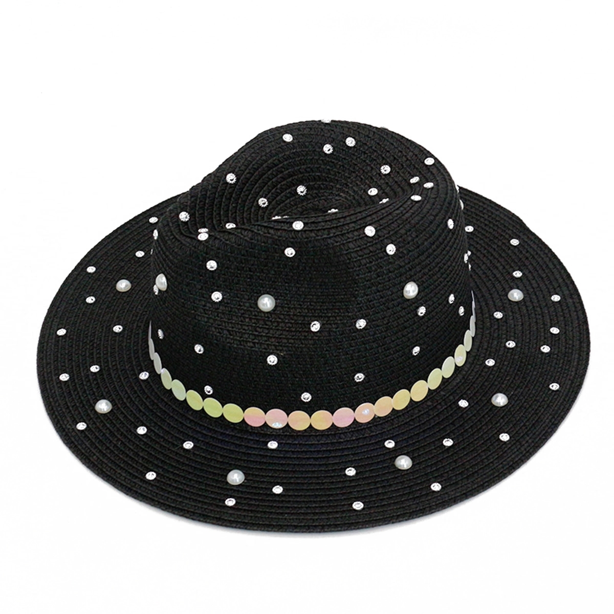 Sparkling Sequins Fashion Straw Sun Hat	