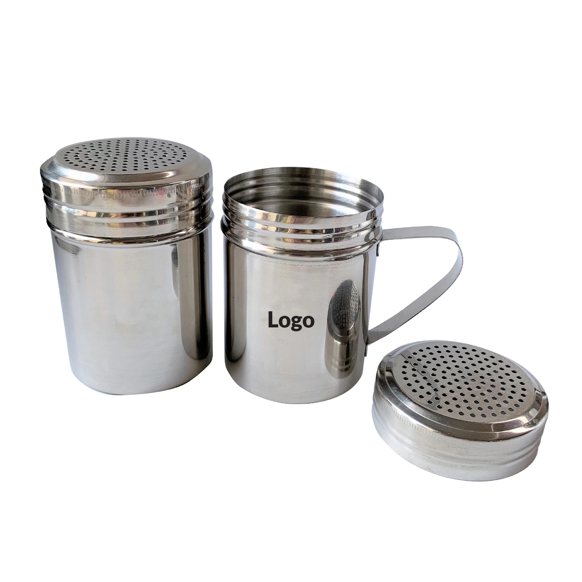 Stainless Steel Seasoning Shaker Bottle w/ Handle and Lid	