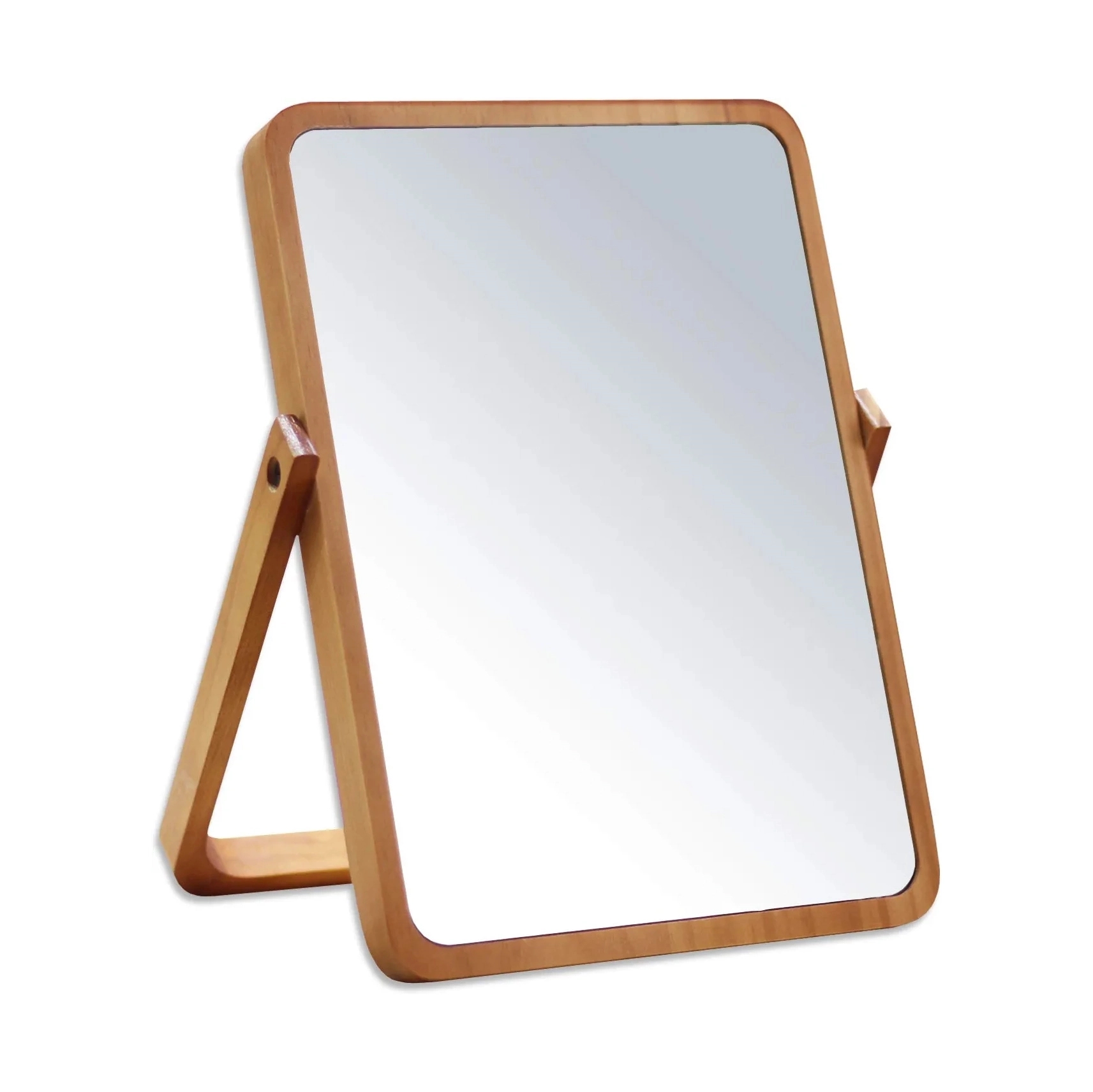 Wood Table Vanity Makeup Mirror	