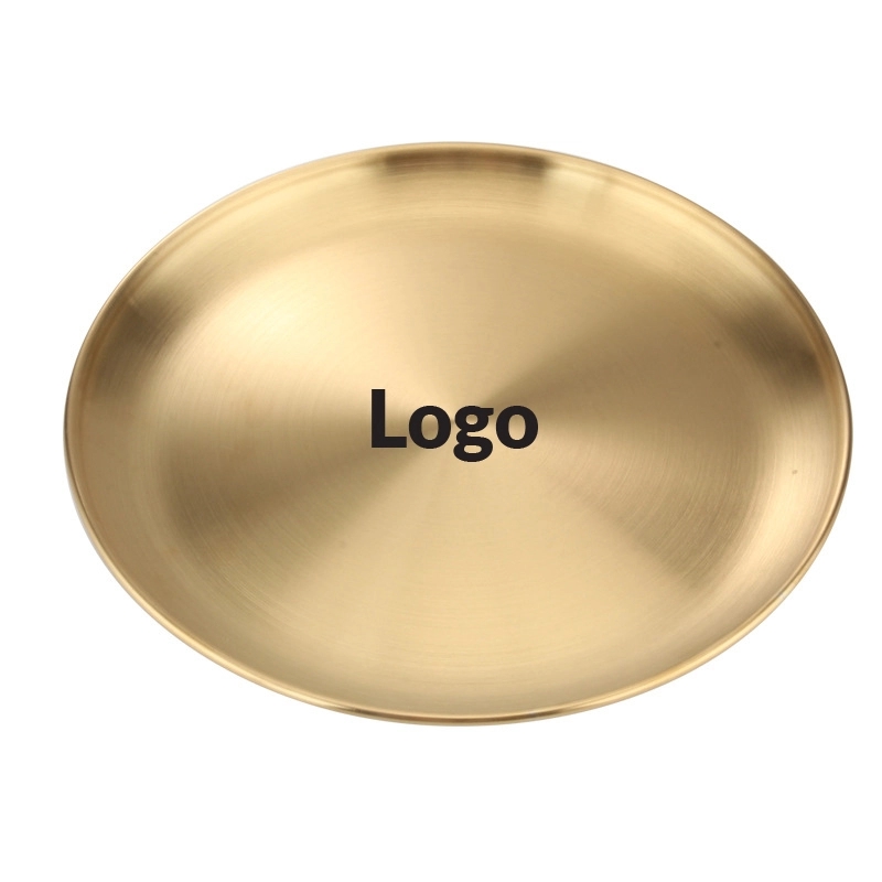 10 Inch Round Gold Stainless Steel Plate	