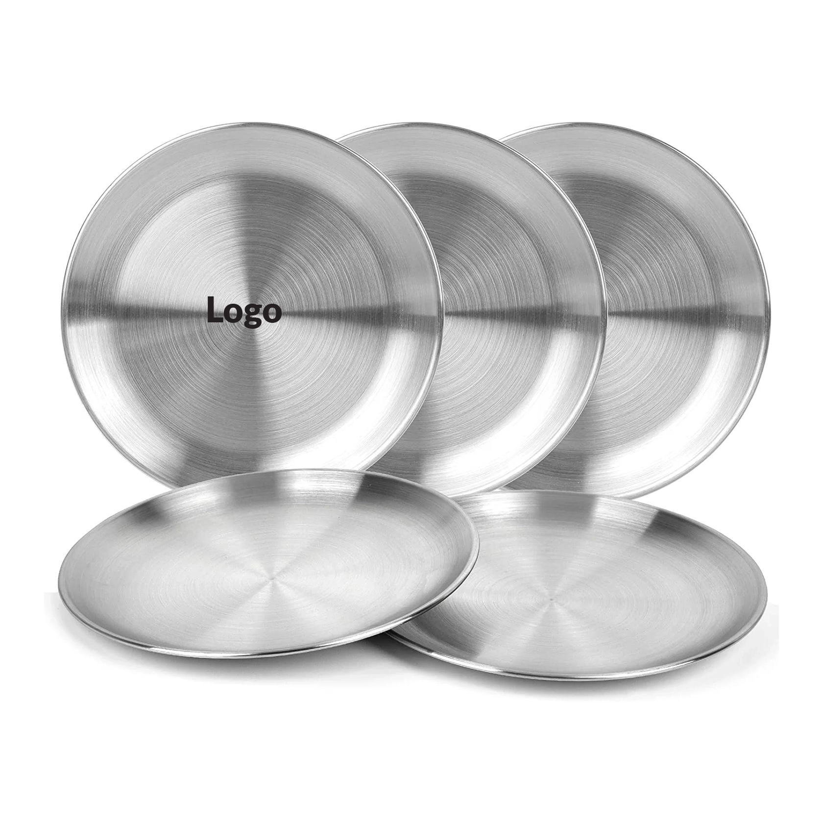 10 Inch Round Silver Stainless Steel Plate	