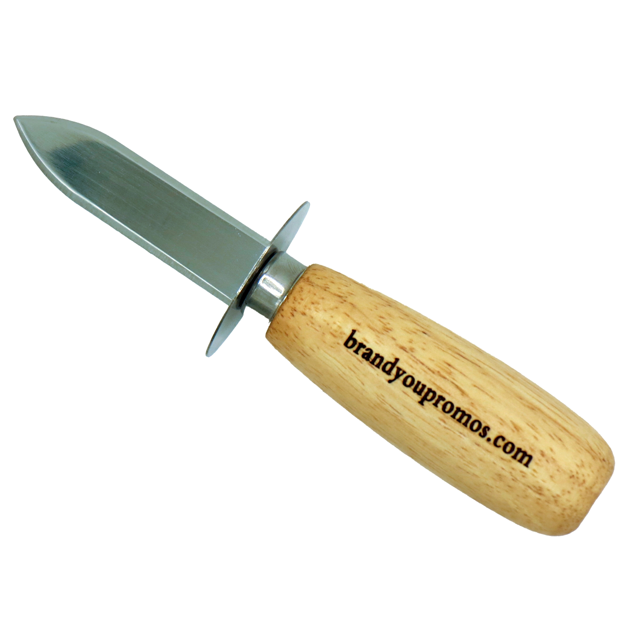 Wooden-Handled Oyster Knife with Non-Sharpened Blade	