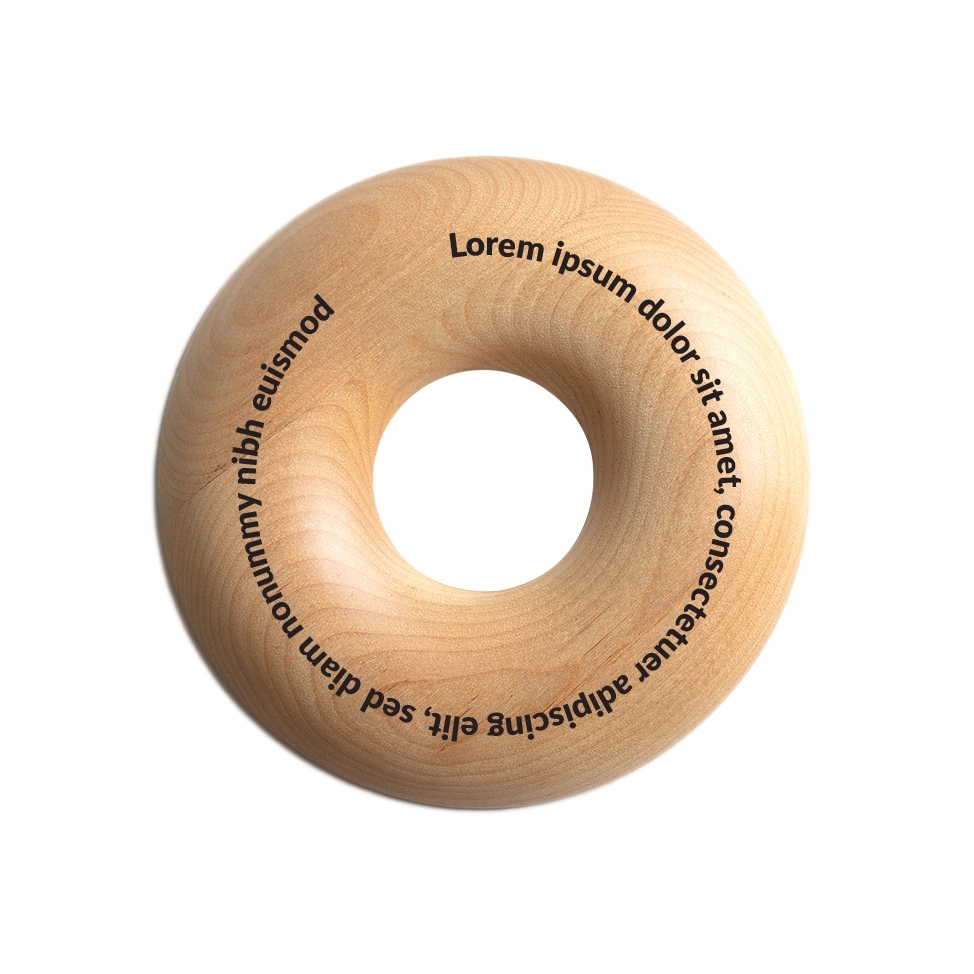 Doughnut Shape Wood Trivet Coaster Pot Holder Stand	