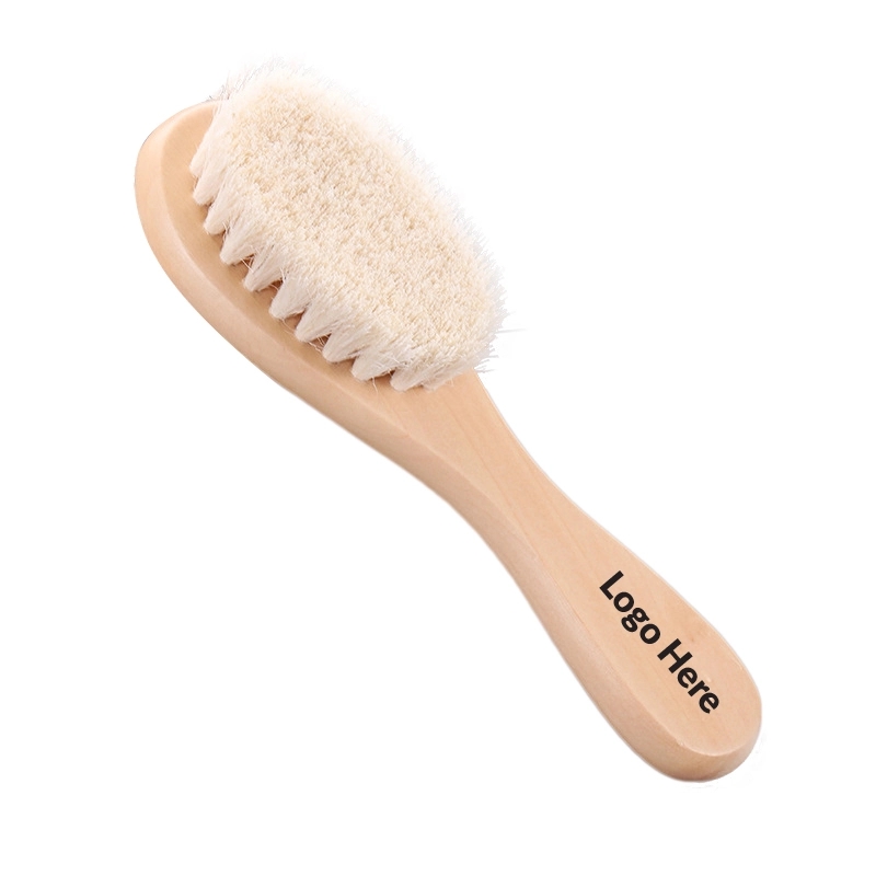 Wooden Baby Brush with Soft Wool Bristle	