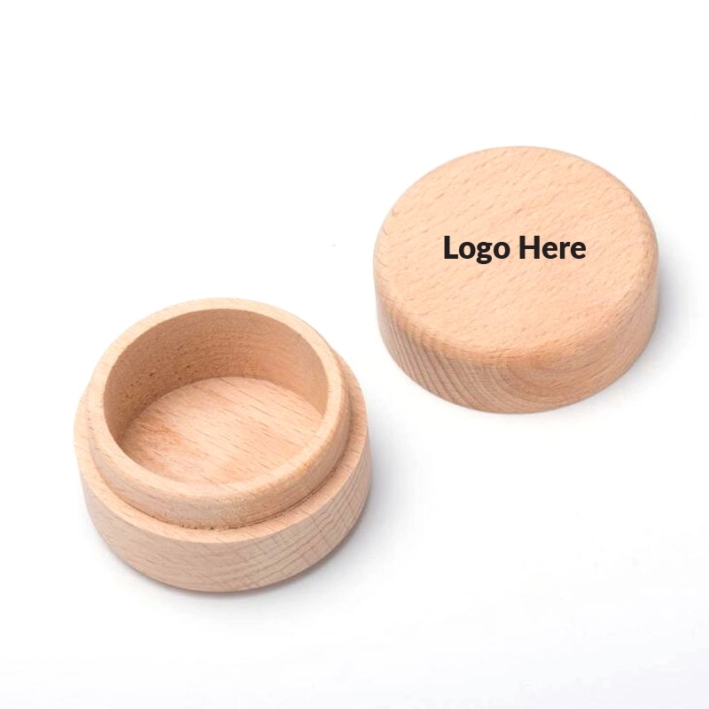 Mini Round Wooden Ring Box	