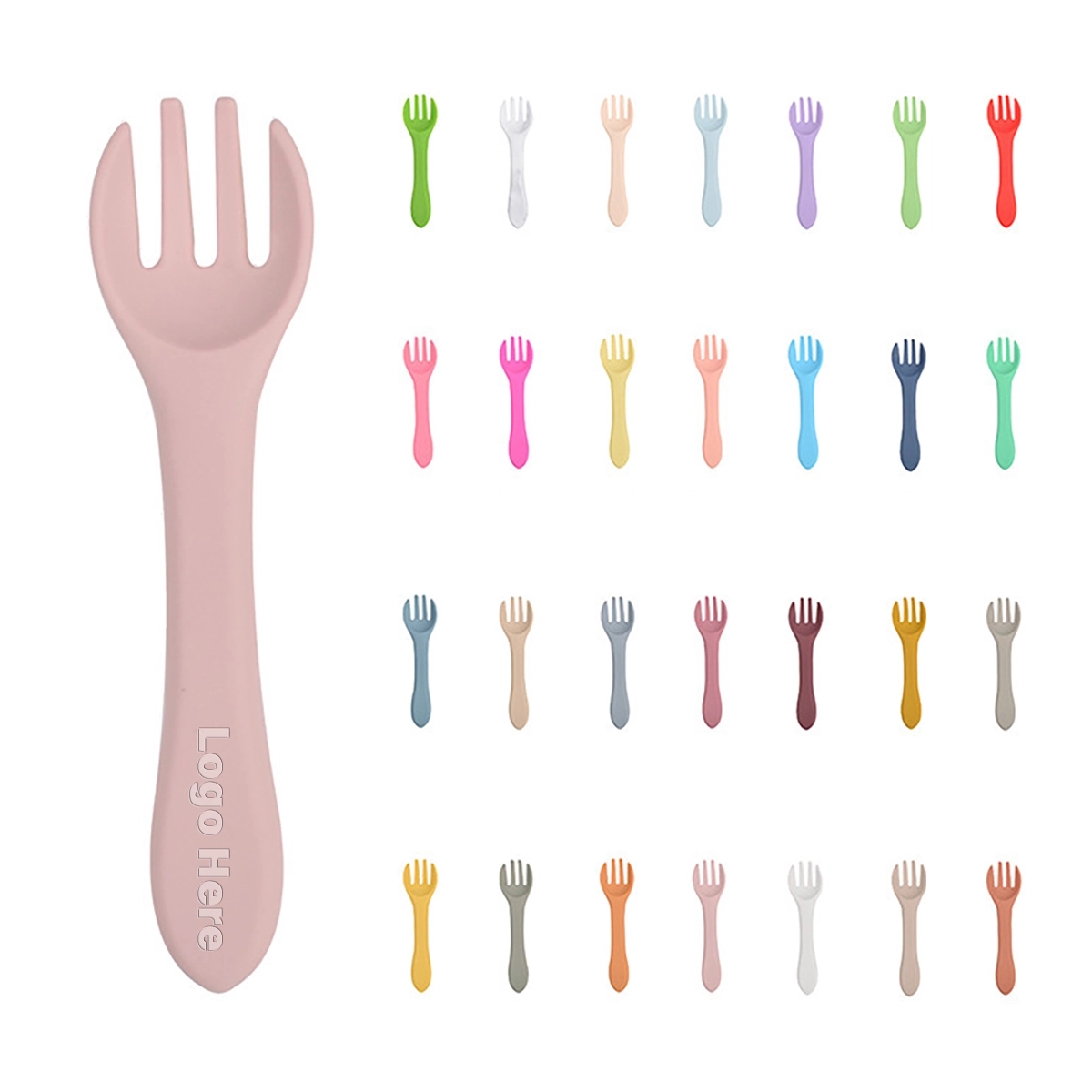 Colorful Soft Silicone Baby Fork BPA Free	