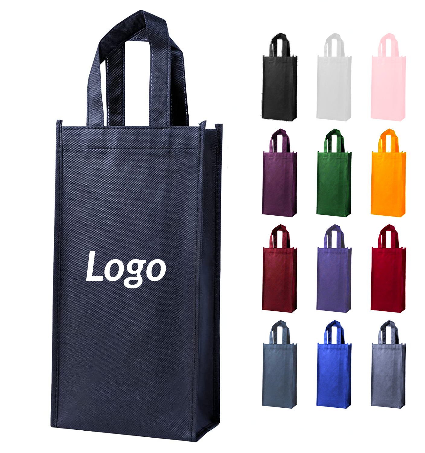 2 Bottle Reusable Wine Bag Non-Woven Fabric	