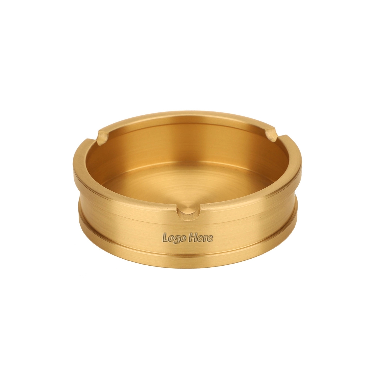 Golden Round Solid Brass Ashtray	