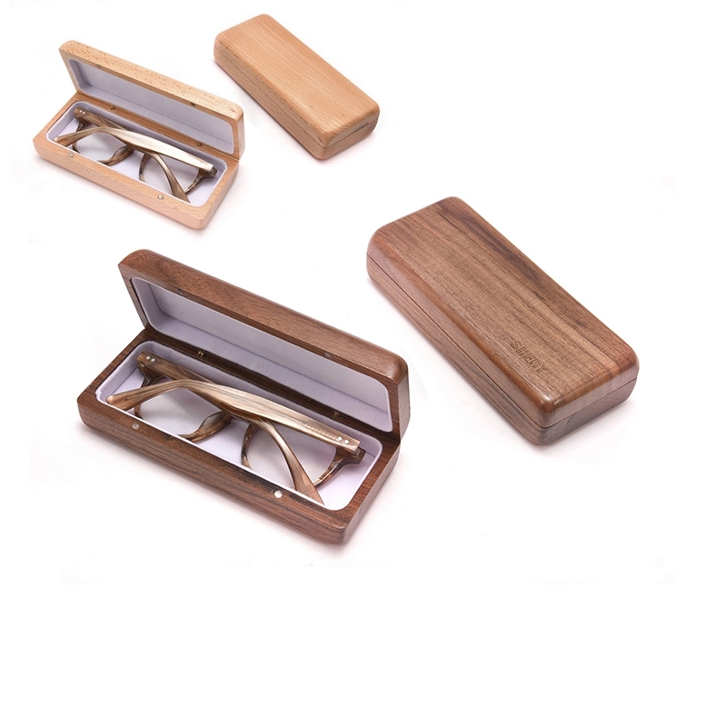 Protective Magnetic Hard Wooden Shell Glasses Case	