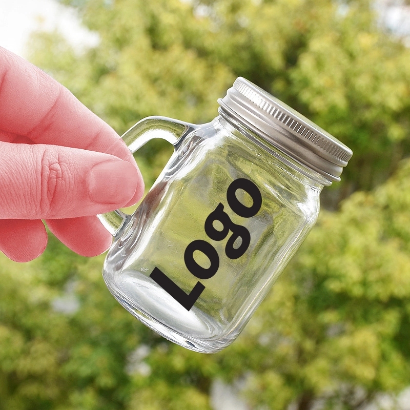 1 oz Mini Glass Jar with Lids and Handle	