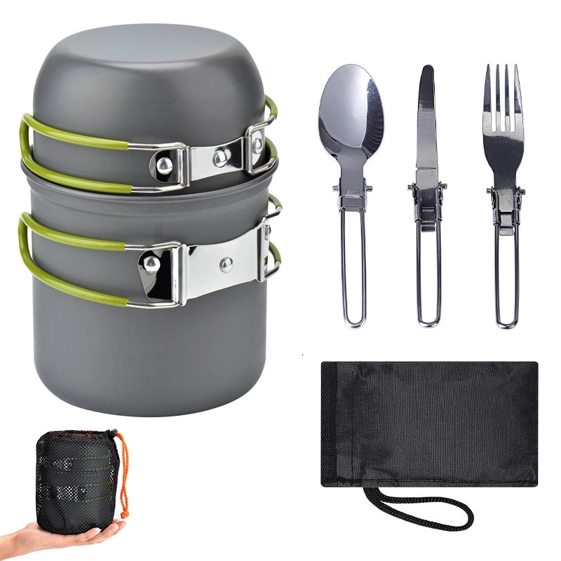 Outdoor Camping Portable Aluminum Alloy Tableware Set	