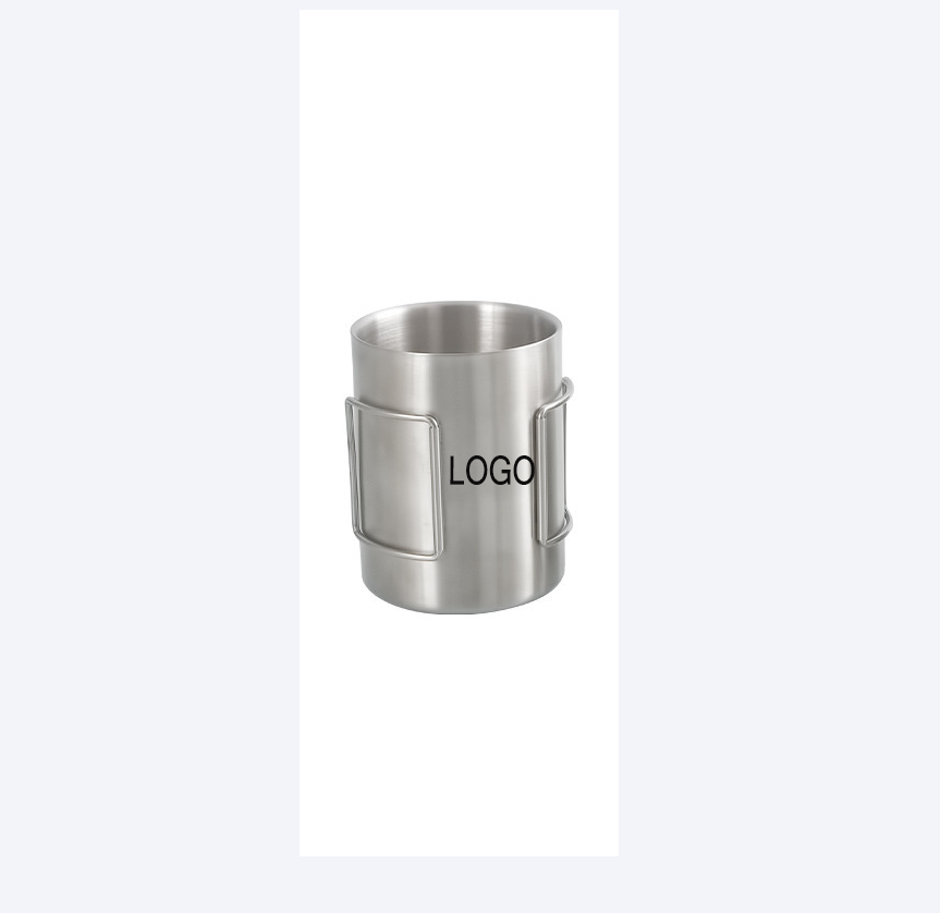 Stainless Steel Folding Handle Cup with Lid	