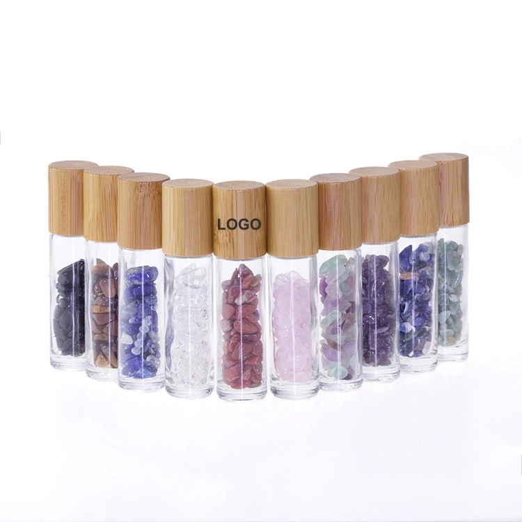 10ml Roll On Bottle With Gemstone Rollerball&Crystal Chips	