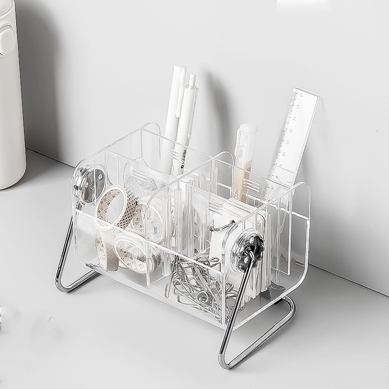 Rotatable Acrylic Pen Makeup Brush Holder	