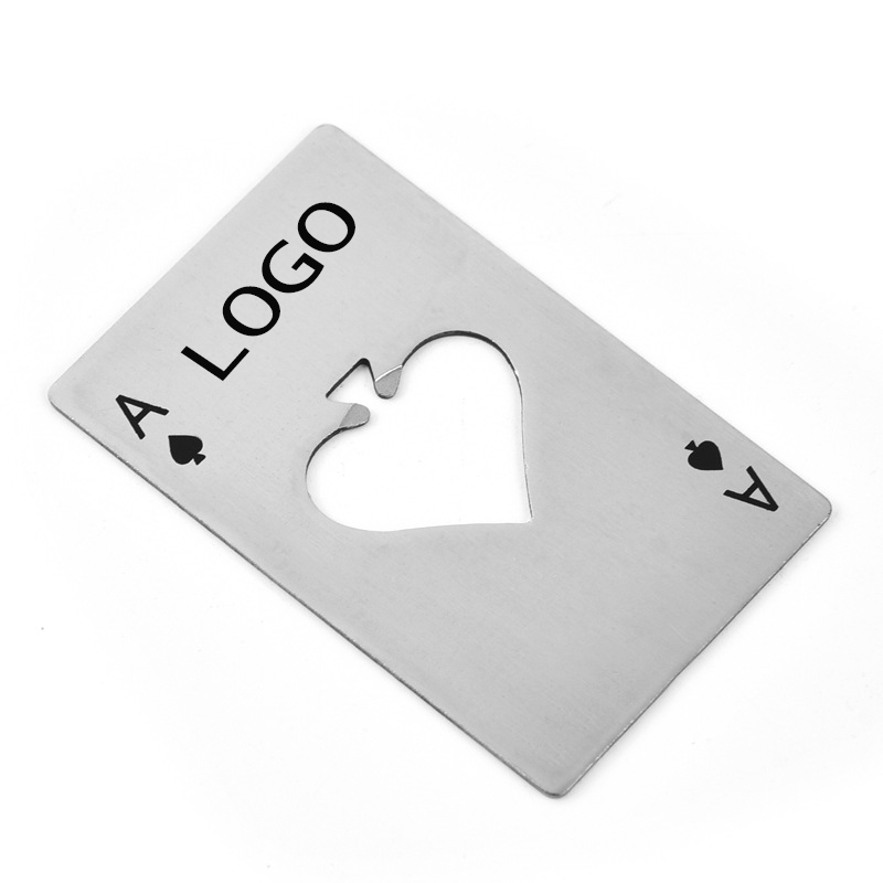 Stainless Steel Poker Card Bottle Opener	