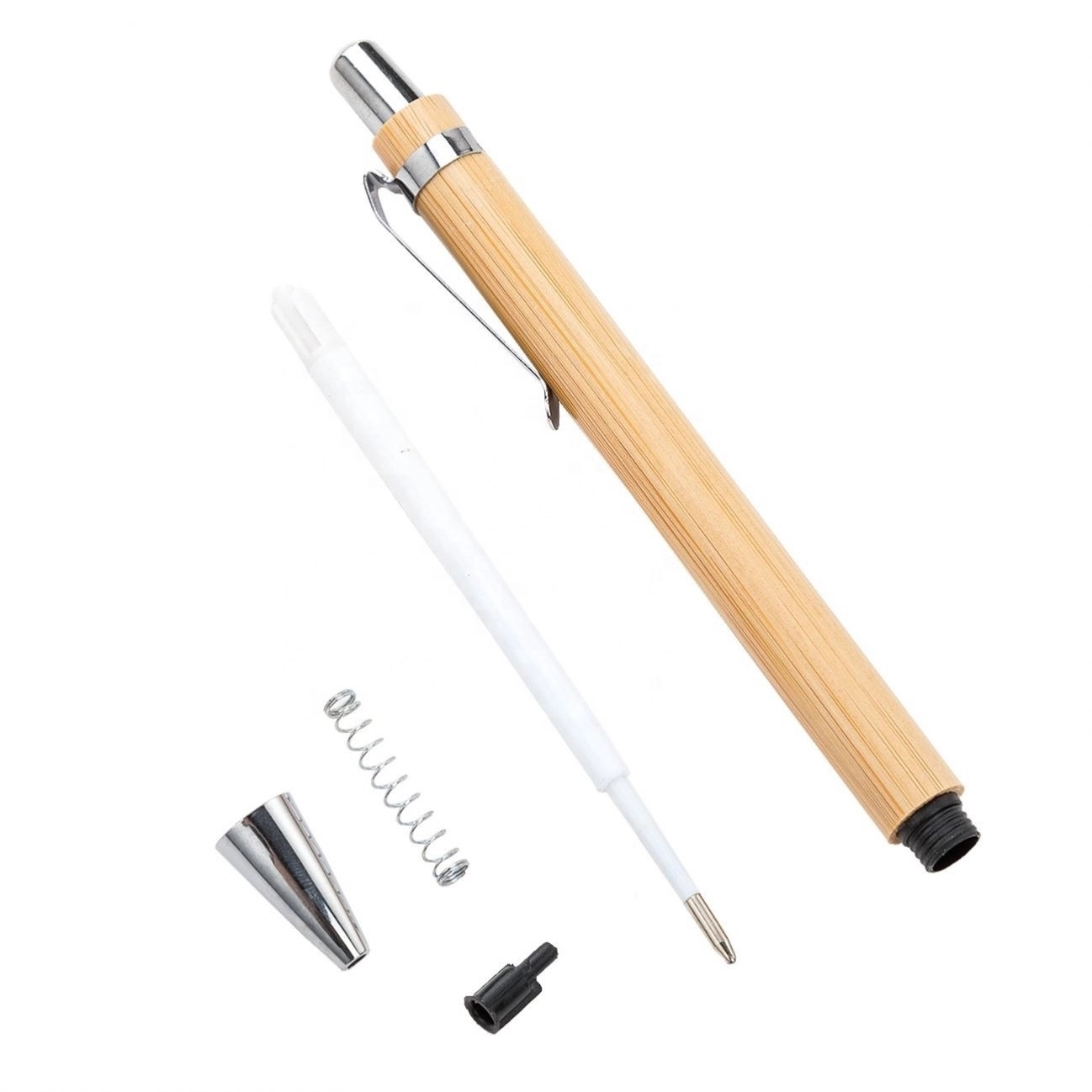 Bamboo Retractable Ballpoint Pen	