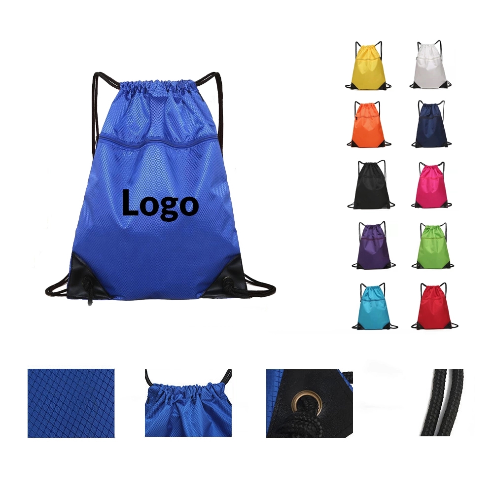 Waterproof Oxford Diamond-patterned Drawstring Bag	