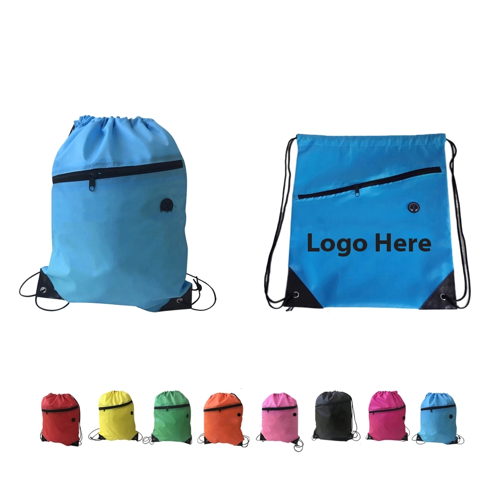 Outdoor Sports Drawstring Bag with Headphone Port	