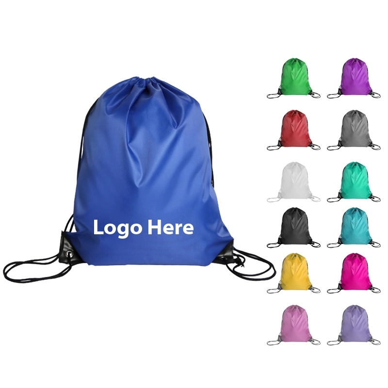 Nylon Drawstring Backpack with Double Shoulder Straps	