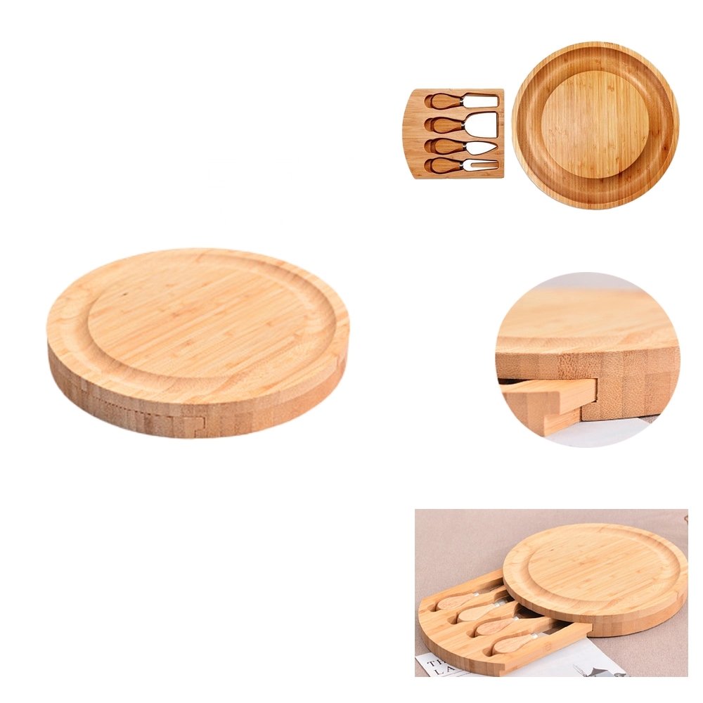 Bamboo Cheese Board Set with Slide-Out Drawer	